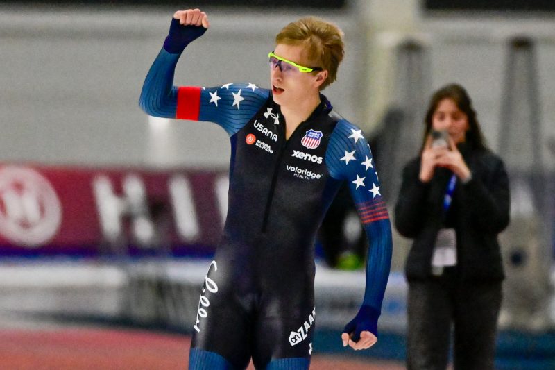 Jordan Stolz continues strong start with two more wins at World Cup