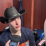 David Mirkovic celebrates Illinois’ Final Four berth with Texas accessory