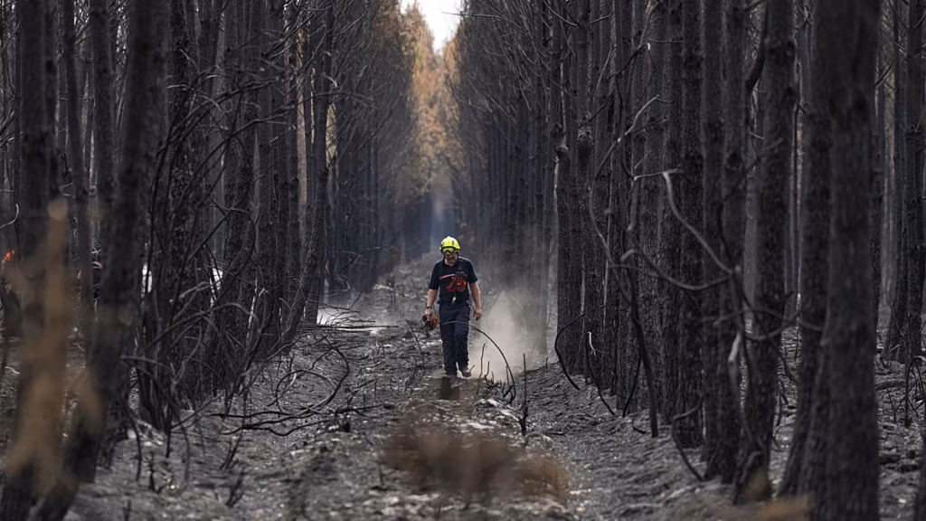Two firefighting helicopters collide while battling wildfire in Greece